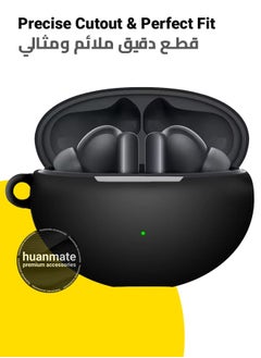 huanmate Huawei FreeBuds 6i Silicone Case Cover - Black - Made with Soft Silicone, Lightweight & Durable - Stylish Design, Accurate Cut-outs, Easy Installation & Removal  - Image 2