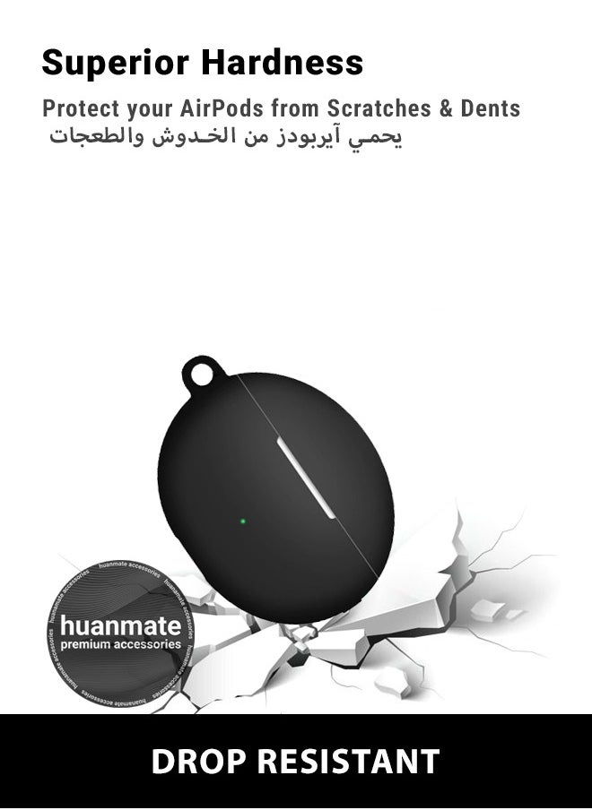 huanmate Huawei FreeBuds 6i Silicone Case Cover - Black - Made with Soft Silicone, Lightweight & Durable - Stylish Design, Accurate Cut-outs, Easy Installation & Removal  - Image 4