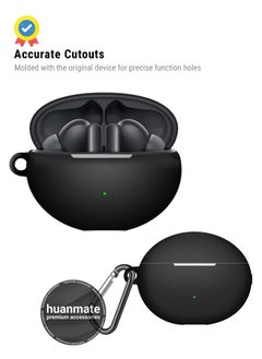 huanmate Huawei FreeBuds 6i Silicone Case Cover - Black - Made with Soft Silicone, Lightweight & Durable - Stylish Design, Accurate Cut-outs, Easy Installation & Removal  - Image 5