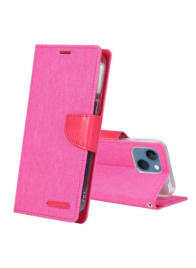 GOOSPERY Case For iPhone 14 CANVAS DIARY Canvas Texture Flip Leather Phone Case - Image 1