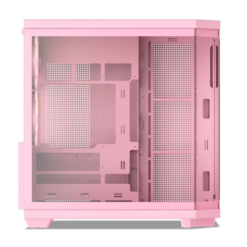 Vetroo CT3 ATX Mid-Tower Gaming Computer PC Case, Dual Chamber Panoramic Tempered Glass, Supports 360mm Radiator & 11 Fans, Up to 410mm GPU, Type-C Ready, High-Airflow for 50 Series GPUs - Pink - Image 3