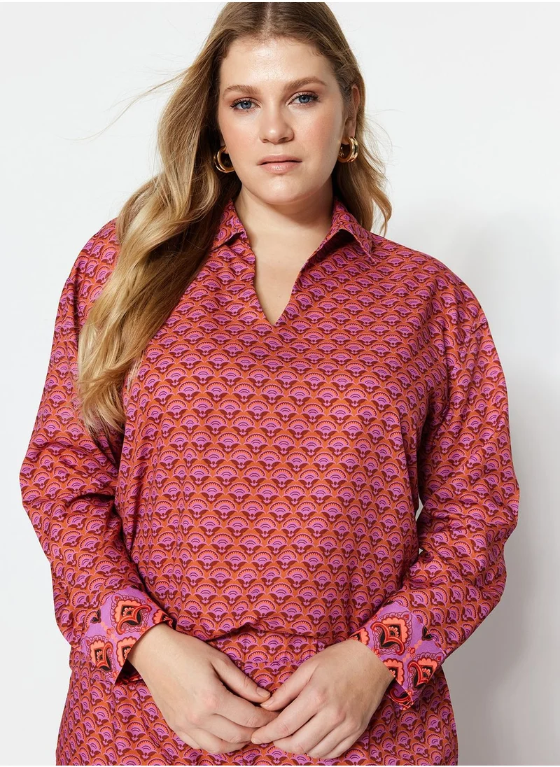 ترينديول كيرف Polo Neck Printed Top