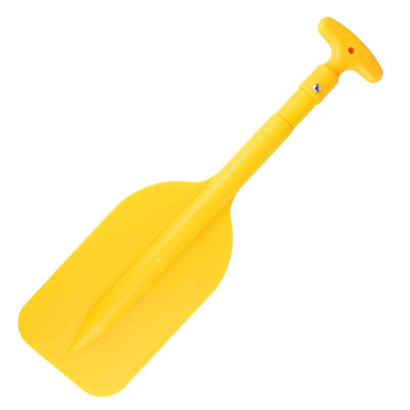 Telescopic Paddle: Yellow Aluminum Alloy Shaft Pvc Paddle - Adjustable 21.2" To 41.7" Easy Grip T Handle Collapsible Paddle For Boating Kayaking Canoeing - Image 1