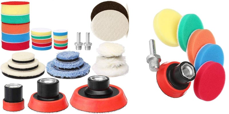 DIY Crafts With 1 x Fur & Felt Pad, 3inch Set, 9-15x Polishes Set 1/2/3" Drill Buffing Buffer Pad Polishing Pad Mix Size Kit, M14 Backing Pad Adapter Power Too(With 1 x Fur & Felt Pad, 3inch Set) - Image 2
