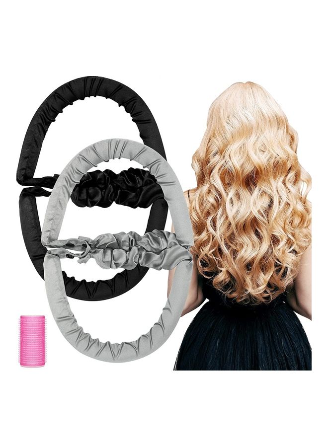 NIBEMINENT 2-Piece Heatless Curlers Grey/Black - Image 1