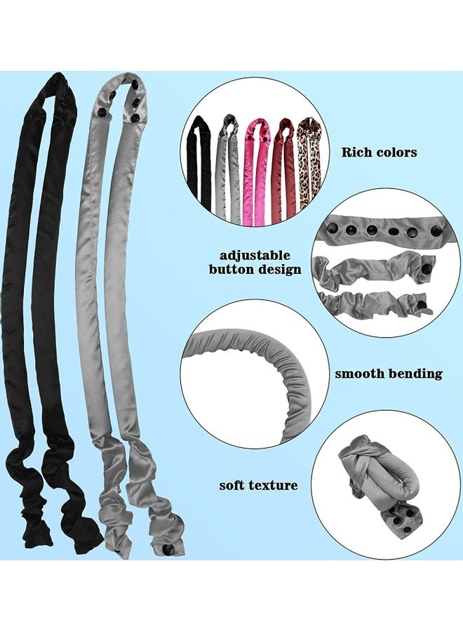 NIBEMINENT 2-Piece Heatless Curlers Grey/Black - Image 2