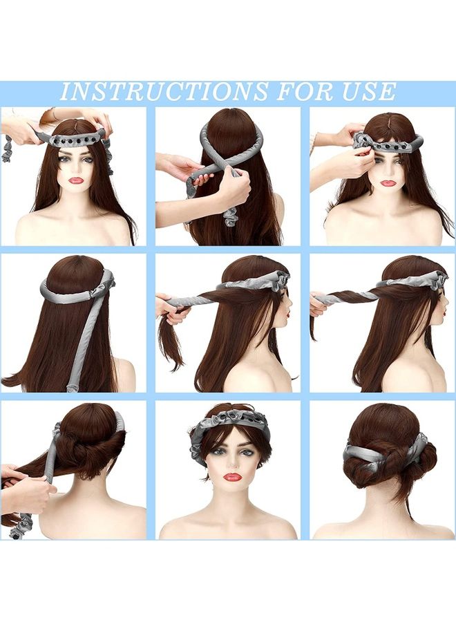 NIBEMINENT 2-Piece Heatless Curlers Grey/Black - Image 3