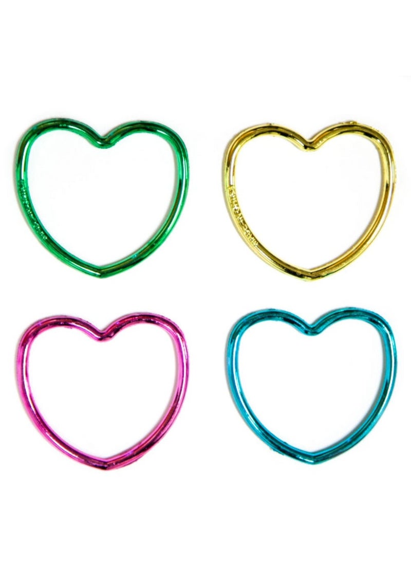 يونيك أساور أطفال على شكل قلب من البلاستيك متعدد الألوان 5.5 سم، عبوة من 12 قطعة - Image 2