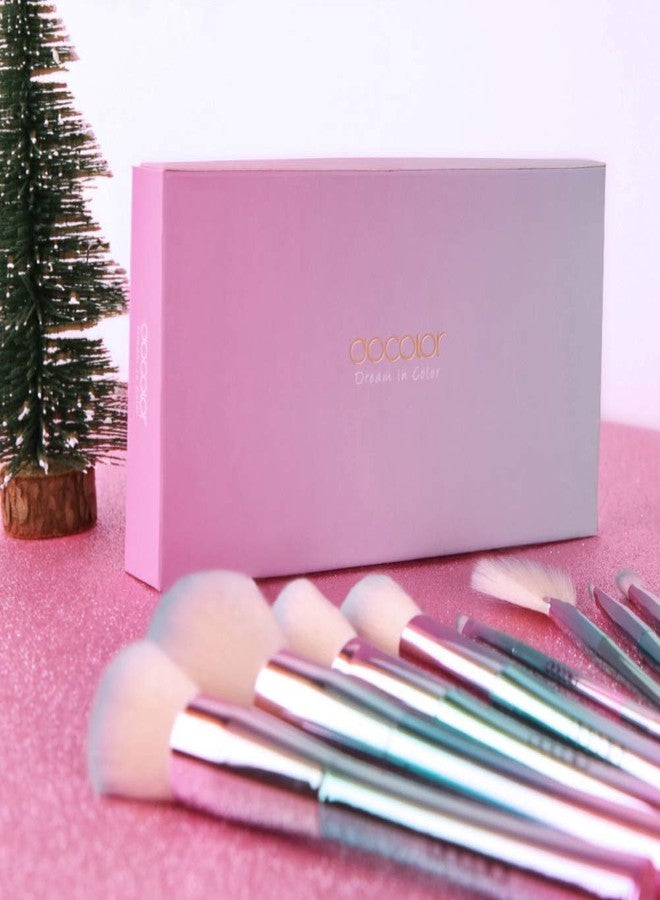 دوكولر مجموعة فرش مكياج دوكولور، 11 قطعة، مجموعة فرش مكياج خيالية: كريم أساس، بودرة، كونتور، ظلال عيون، حواجب، فرشاة مروحية. - Image 5