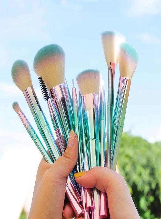 دوكولر مجموعة فرش مكياج دوكولور، 11 قطعة، مجموعة فرش مكياج خيالية: كريم أساس، بودرة، كونتور، ظلال عيون، حواجب، فرشاة مروحية. - Image 3