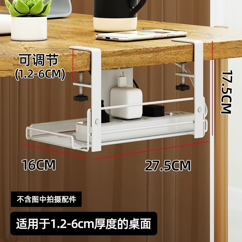 Cable Organizer Desk Under-Desk Wire Management Rack - Desktop Gadget with Cable Channels for Router Storage