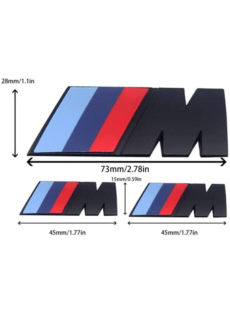 Generic 3pcs Car Sports 3D M Emblem Badge Decal Sticker,1pcs Car Rear Trunk 2pcs Fender Side Compatible with BMW 1 2 3 4 5 6 7 Series X1 X2 X3 X4 X5 X6 X7 M3 M5 Z4  - Image 2