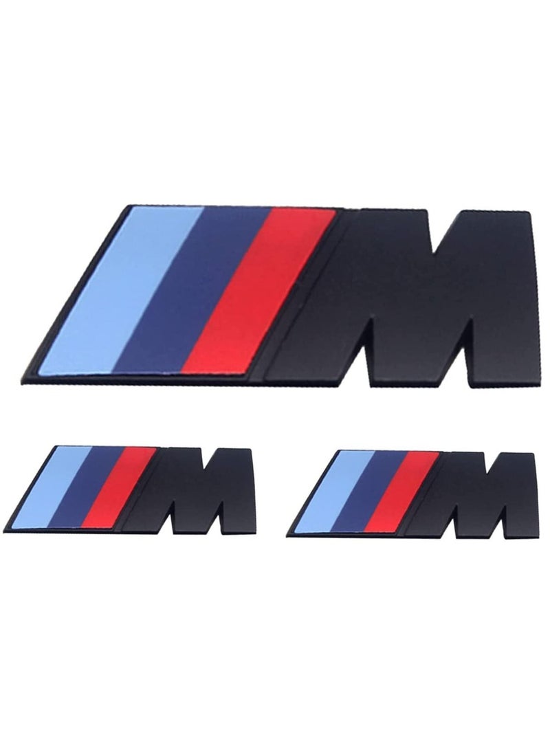 Generic 3pcs Car Sports 3D M Emblem Badge Decal Sticker,1pcs Car Rear Trunk 2pcs Fender Side Compatible with BMW 1 2 3 4 5 6 7 Series X1 X2 X3 X4 X5 X6 X7 M3 M5 Z4  - Image 1