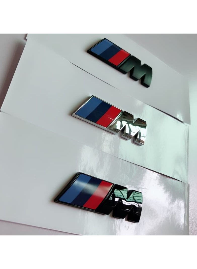 Generic 3pcs Car Sports 3D M Emblem Badge Decal Sticker,1pcs Car Rear Trunk 2pcs Fender Side Compatible with BMW 1 2 3 4 5 6 7 Series X1 X2 X3 X4 X5 X6 X7 M3 M5 Z4  - Image 3