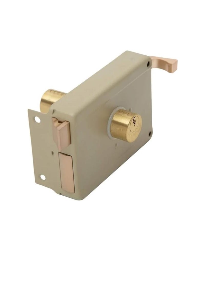 Yale "Yale Rim Lock with Brass Cylinder – Key & Lever Operated Latch, Steel Finish, Right-Handed Door Lock – Durable & Secure"  - Image 3