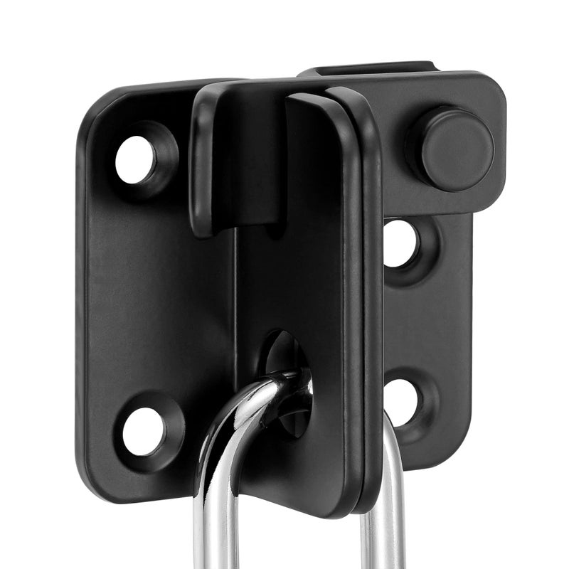 INIRET 2 Packs Flip Latchesï¼Œ1.81â€ x 1.77â€Black Stainless Steel Thickened Heavy Duty Hasp barn gate flip Door Latch Door Lock,Sliding Door Antique Lock Wine Cabinet Closet Door Latches-Right Open - Image 3