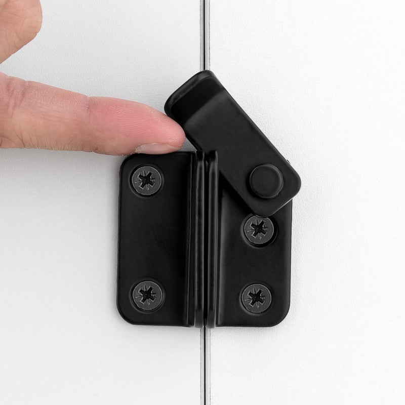 INIRET 2 Packs Flip Latchesï¼Œ1.81â€ x 1.77â€Black Stainless Steel Thickened Heavy Duty Hasp barn gate flip Door Latch Door Lock,Sliding Door Antique Lock Wine Cabinet Closet Door Latches-Right Open - Image 1