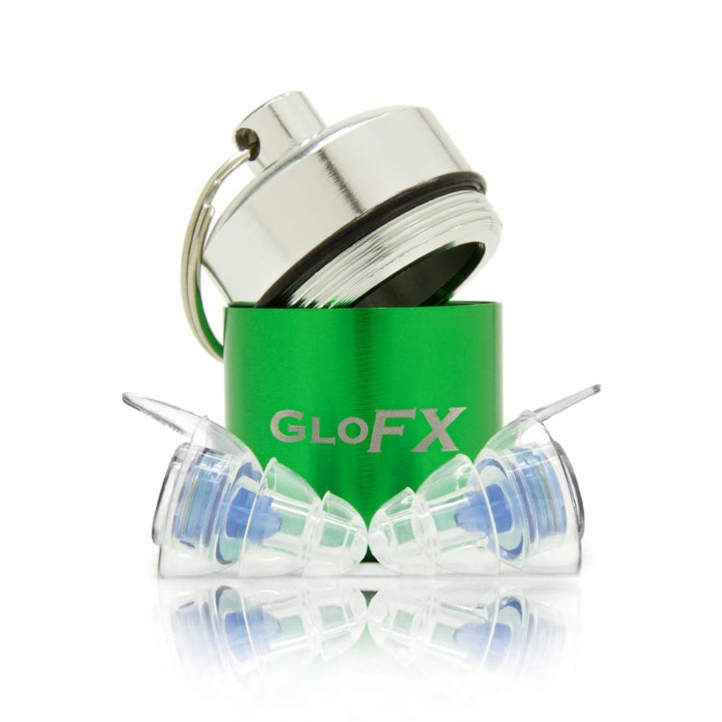 GloFX سدادات أذن Glofx لحماية السمع المريحة لفعاليات الموسيقى والحفلات والمهرجانات للموسيقيين، سدادات أذن قابلة لإعادة الاستخدام، عالية الدقة