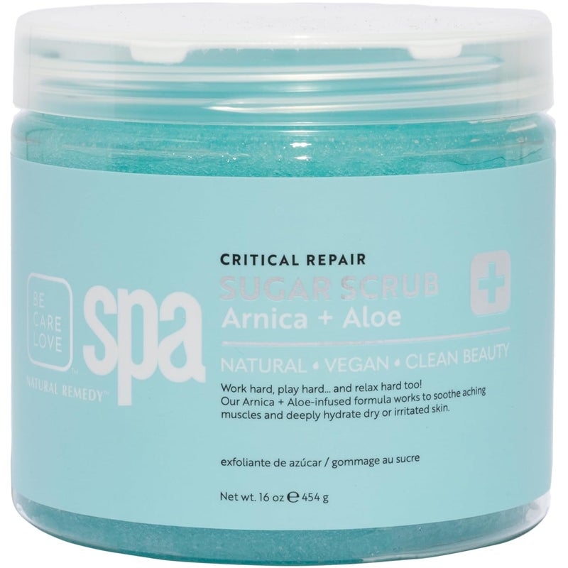 BCL Spa BCL Spa Critical Repair Arnica  Aloe Sugar Scrub for Deep Hydration  Exfoliation with Certified Organic Ingredients for Professional and Home Use Made in USA 16 oz Arnica  Aloe 