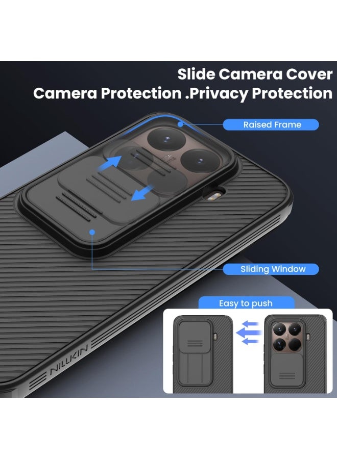 نيلكين جراب لهاتف Xiaomi 15T Pro، مع غطاء كاميرا منزلق، أسود - Image 3