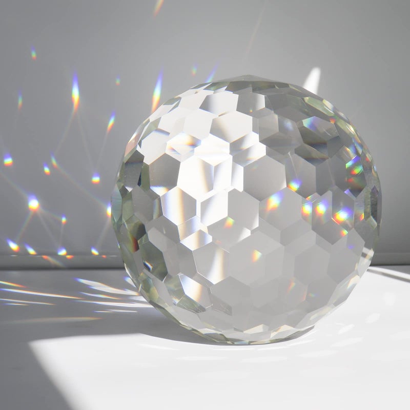 Clear Crystal Suncatcher Ball Prism Glass Sphere Faceted Gazing Ball Rainbow Maker Window Prisms Suncatcher for Window Sun Catcher150mm591inch