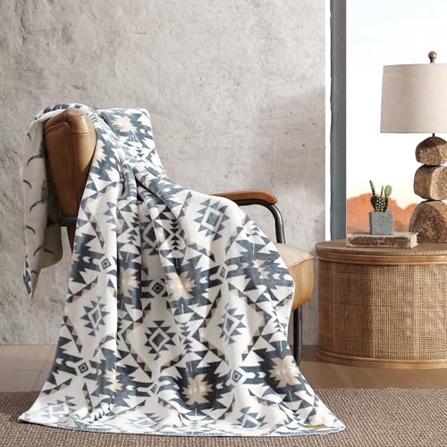 Wrangler - Blanket, Soft & Reversible Flannel Bedding, Yellowstone Inspired Throw Blanket for Couch or Bed (Dakota Grey, 60" x 70") - Image 2