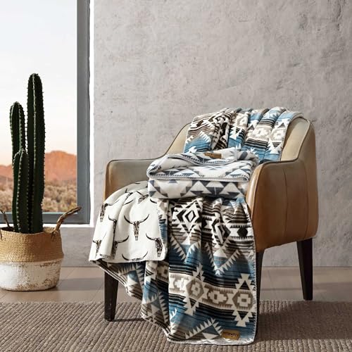Wrangler - Blanket, Soft & Reversible Flannel Bedding, Yellowstone Inspired Throw Blanket for Couch or Bed (Dakota Grey, 60" x 70") - Image 3