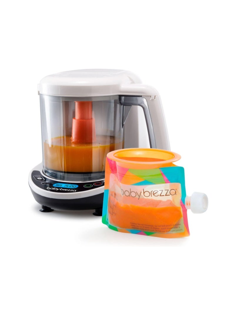 Baby Brezza One Step Homemade Food Maker Deluxe | Automatic/Instant Cooker And Blender | Steam And Puree Baby Food For Pouches-Make Healthy Food For Babies-Includes 3 Pouches And 3 Funnels-White - Image 2