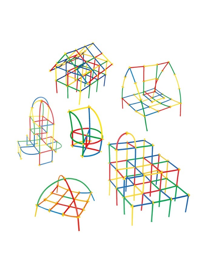 DIY Straw Building sets - 400PCS Interlocking Straws & Connectors Blocks Set, Colorful Educational Toy for Developing Motor Skills, Perfect Gift for Kids Boys & Girls - Image 3