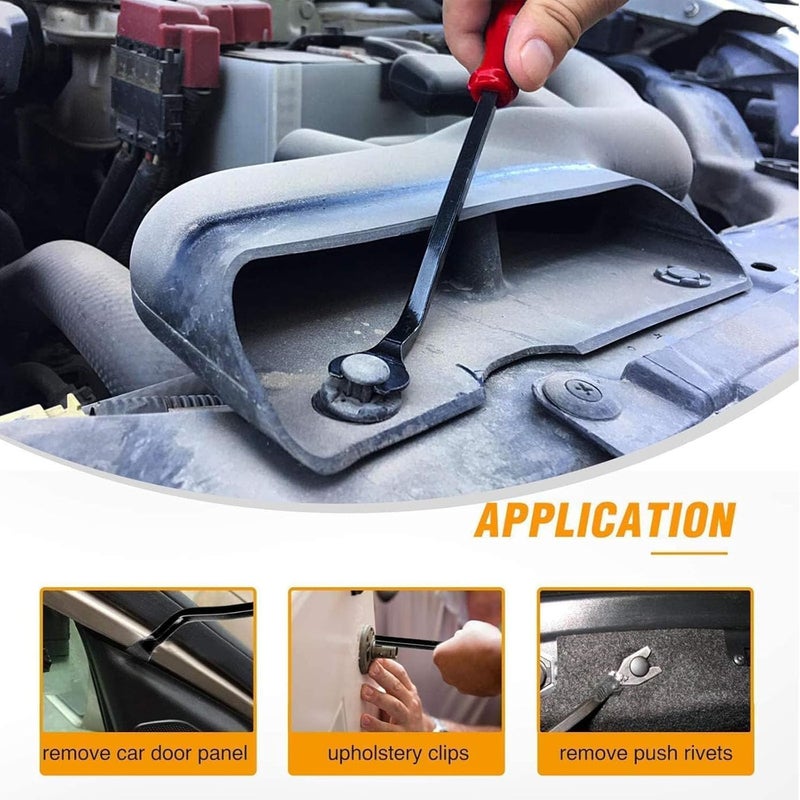Aputue Nylon Auto Trim Removal Tool Kit, 5 Pcs No Scratch Pry Tool Set for Car Panel Removal, Auto Fastener Remover Kit for Dashboard and Door Trim Dismantling - Image 4