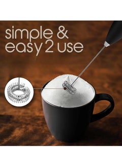 SUPREMIUM Milk Frother Handheld with Stand | Powerful Electric Coffee Frother Mixer & Foam Maker | Battery Operated for Coffee, Lattes, Cappuccino, Matcha, Hot Chocolate, and More  - Image 2