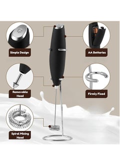 SUPREMIUM Milk Frother Handheld with Stand | Powerful Electric Coffee Frother Mixer & Foam Maker | Battery Operated for Coffee, Lattes, Cappuccino, Matcha, Hot Chocolate, and More  - Image 4