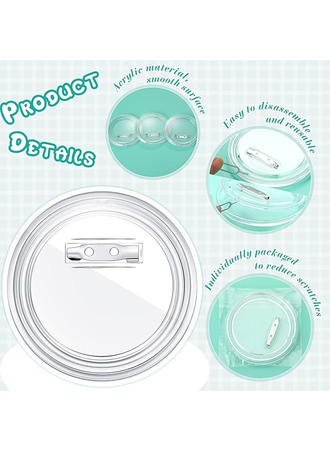 Peachjoy 2.4 inch Acrylic Design Button Badge Clear Button Pin Badges Kit for DIY Crafts and Children's Paper Craft Activities and More （30Pcs）  - Image 3