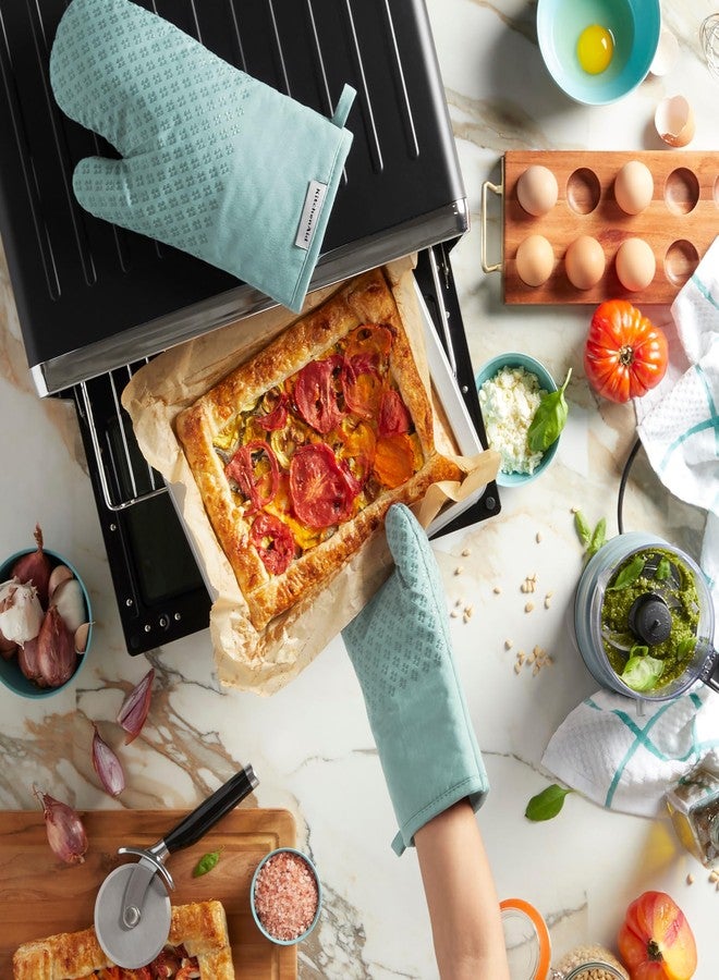 KitchenAid Asteroid Oven Mitt 2-Pack Set, Mineral Water Aqua, 7"x12.5" - Image 3