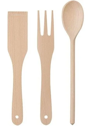 أيكيا 3 Piece Kitchen Utensil Set, Meridyendukkan Beech Cookware