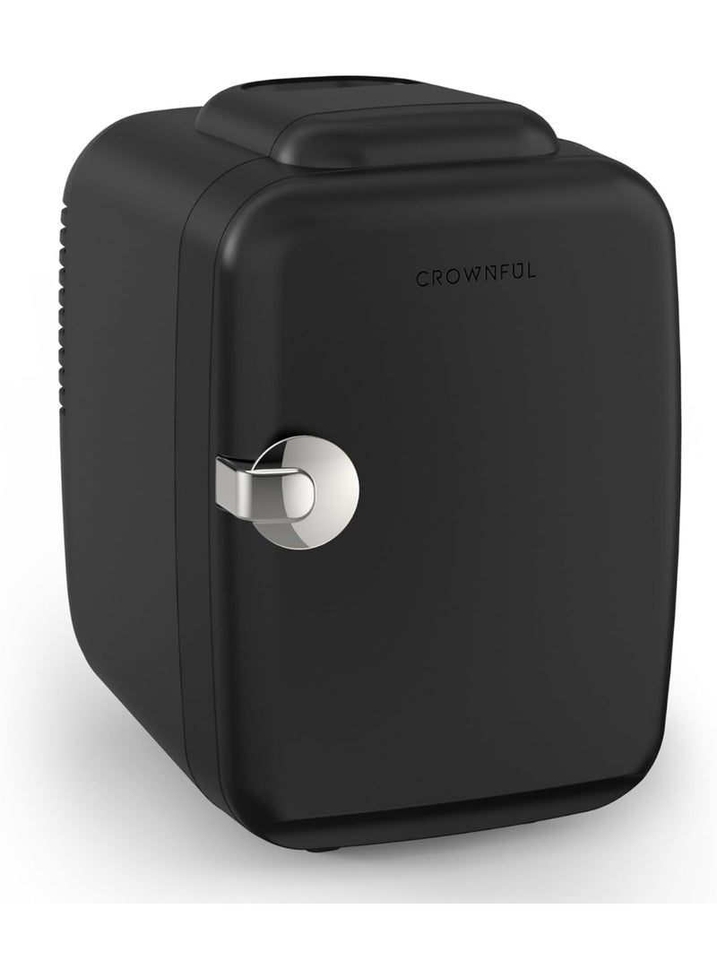 Crownful Mini Fridge, 4 Liter 6 Can Portable Cooler and Warmer, Personal Fridge for Skin Care, Cosmetics, Food, Great for Bedroom, Office, Car - Image 1