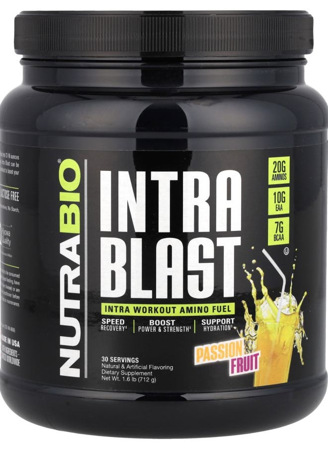 NutraBio Intra Blast Intra Workout Amino Fuel Passion Fruit 1.6 lb (718 g) 
