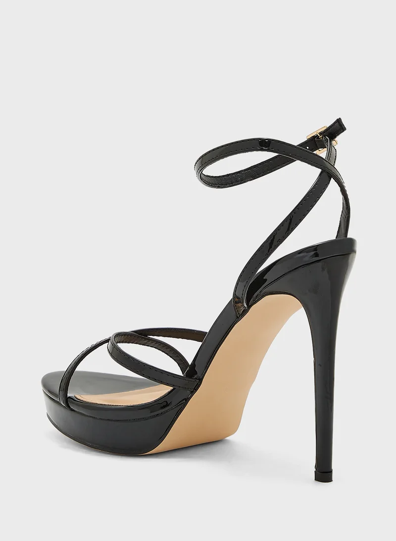 Truffle Platform Heel Ankle Strap Stilleto Sandal