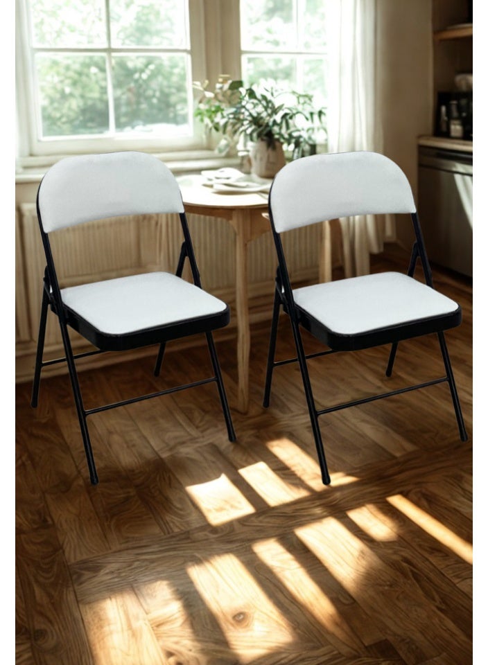 سمارت هوم كرسي قابل للطي ، مقعد طاولة طعام مريح , كرسي مقهى , كرسي مناسبات عصري بتصميم راقي ومقعد مبطن , للمطبخ وغرفة الطعام وغرفة النوم وغرفة المعيشة والمقهى - Image 2
