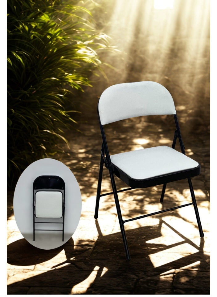سمارت هوم كرسي قابل للطي ، مقعد طاولة طعام مريح , كرسي مقهى , كرسي مناسبات عصري بتصميم راقي ومقعد مبطن , للمطبخ وغرفة الطعام وغرفة النوم وغرفة المعيشة والمقهى - Image 5