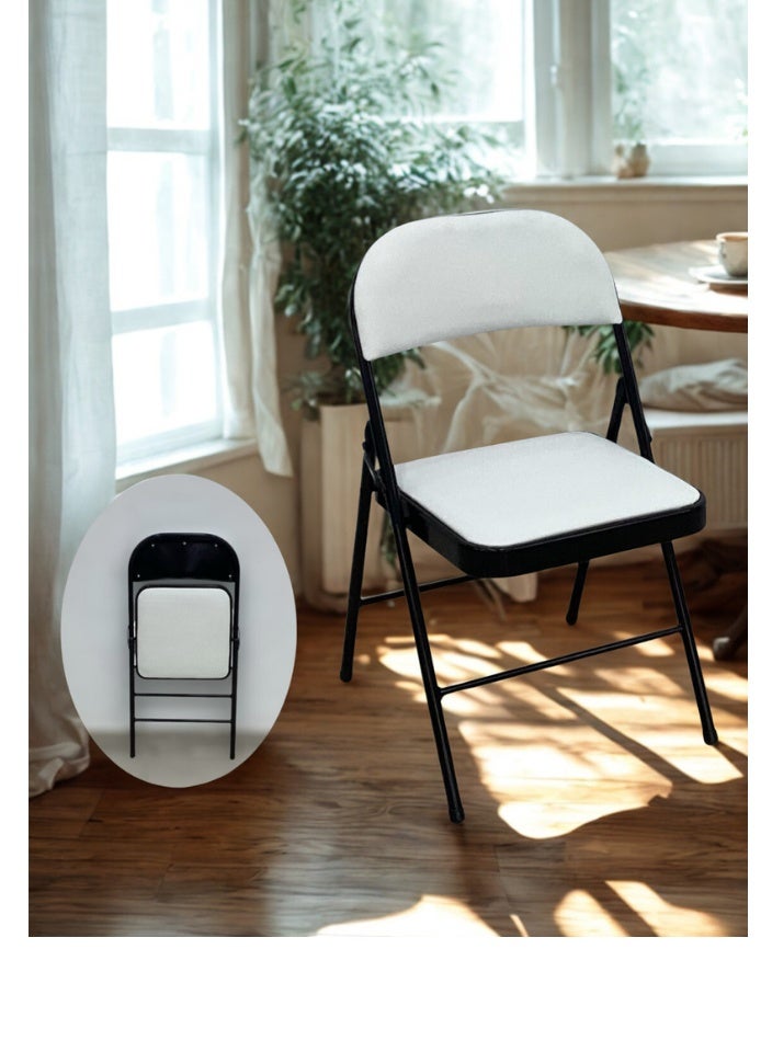 سمارت هوم كرسي قابل للطي ، مقعد طاولة طعام مريح , كرسي مقهى , كرسي مناسبات عصري بتصميم راقي ومقعد مبطن , للمطبخ وغرفة الطعام وغرفة النوم وغرفة المعيشة والمقهى - Image 1