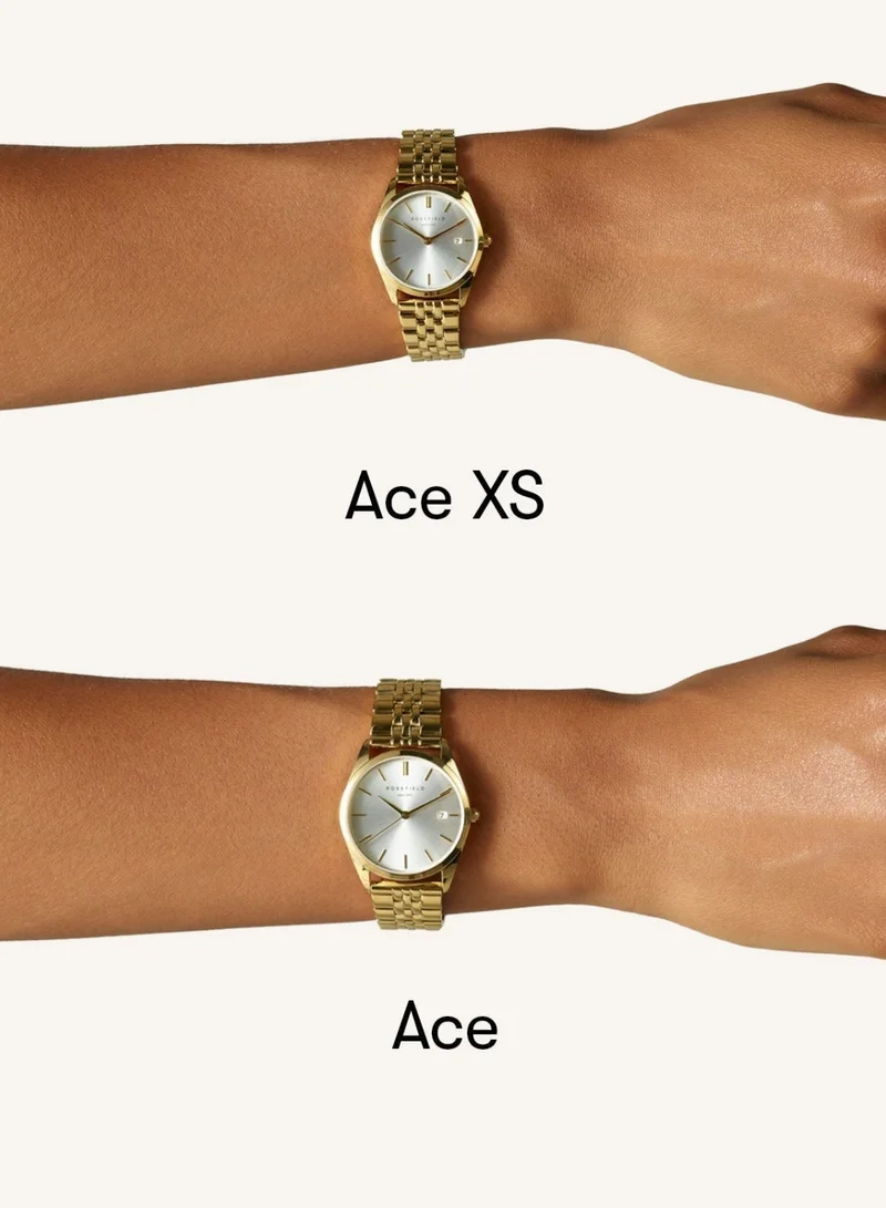 Rosefield  Women's Ace XS Analogue Watch, Black Dial, Gold Steel Bracelet for Women | Best Price UAE