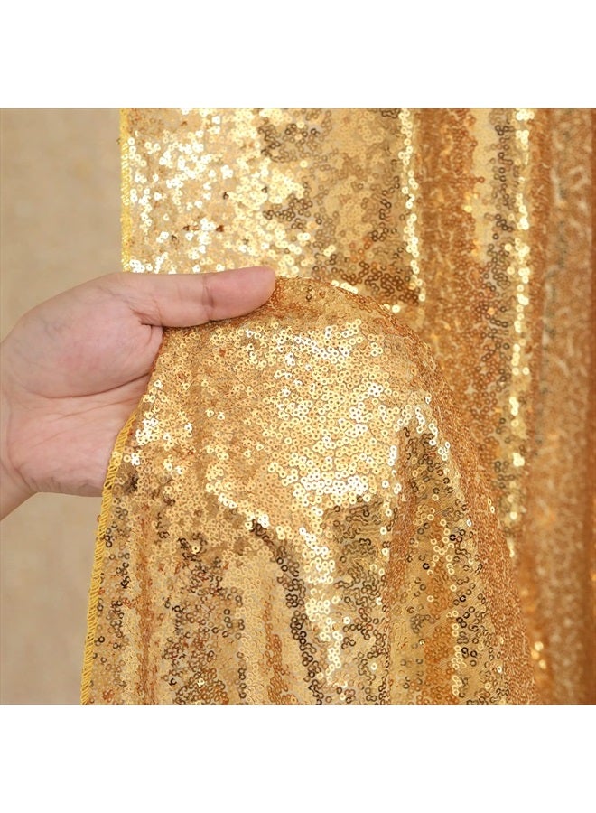 SoarDream Gold Sequin Backdrop Curtain Panels Stage 2 Pieces 2FTx8FT Wedding Party Background Drapes - Image 4