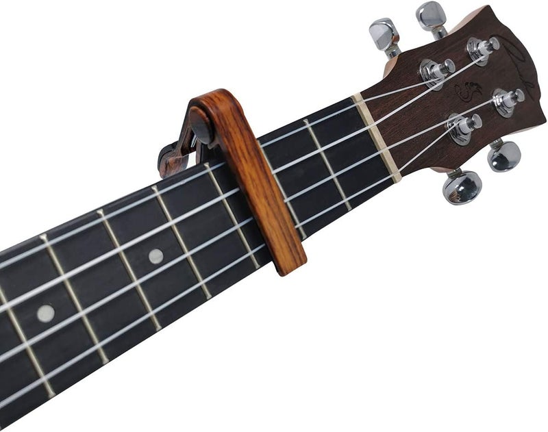 PUNK Ukulele Capo,Ukulele Clamp,Ukulele Clip,Rosewood Color,for Soprano,Concert,Tenor,baritone-Ukulele Professional Capo(Rosewood Color) - Image 4