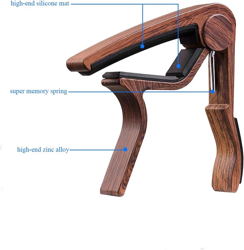 PUNK Ukulele Capo,Ukulele Clamp,Ukulele Clip,Rosewood Color,for Soprano,Concert,Tenor,baritone-Ukulele Professional Capo(Rosewood Color) - Image 5