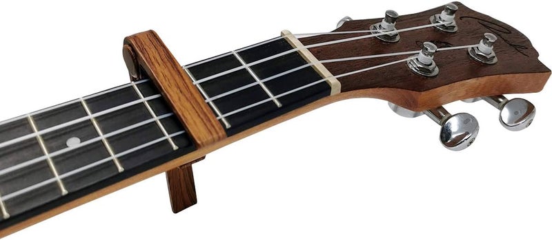 PUNK Ukulele Capo,Ukulele Clamp,Ukulele Clip,Rosewood Color,for Soprano,Concert,Tenor,baritone-Ukulele Professional Capo(Rosewood Color) - Image 3
