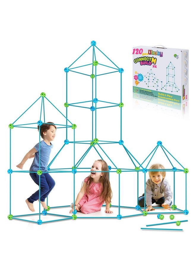 Obuby Kids Fort Building Kit 120 Pieces Construction STEM Toys for 5 6 7 8 9 10 11 12 Years Old Boys and Girls Ultimate Forts Builder Gift Build DIY Educational Learning Toy for Indoor & Outdoor - Image 1