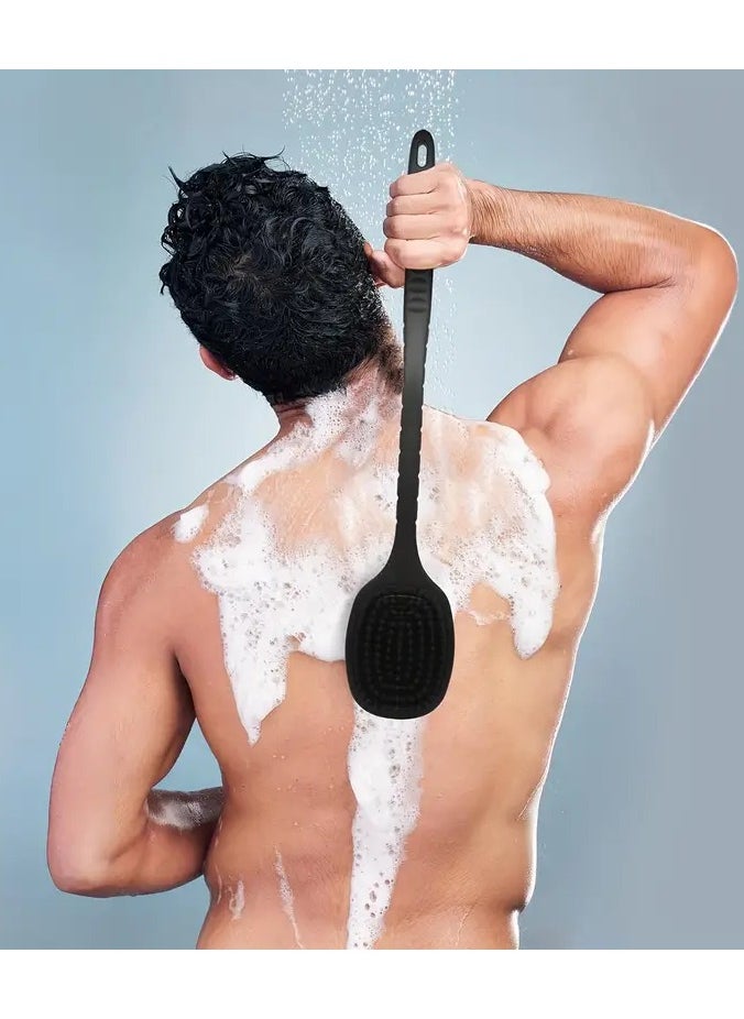 ORiTi Back Scrubber For Shower, Long Handle Bath Shower Brush, Soft Back Cleaner Washer, Body Bath Brush For Women And Men, Bathroom Shower Accessories  - Image 1