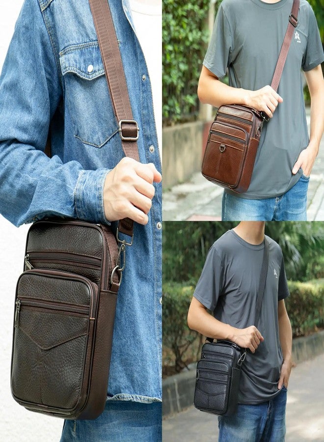 QIDS Top Handle Men’s Crossbody - Small Leather Shoulder Messenger Bag Model 1 - Image 4