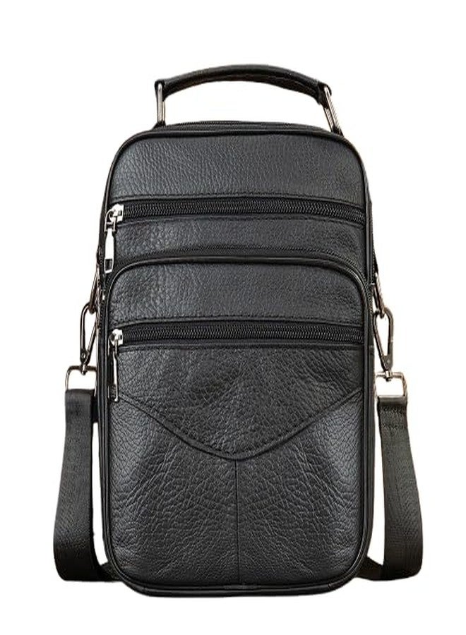 QIDS Top Handle Men’s Crossbody - Small Leather Shoulder Messenger Bag Model 1 - Image 1